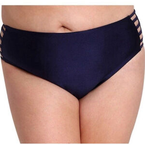 Lysa Swim bottoms Plus size Woman’s 3X 26 W navy blue with strappy sides